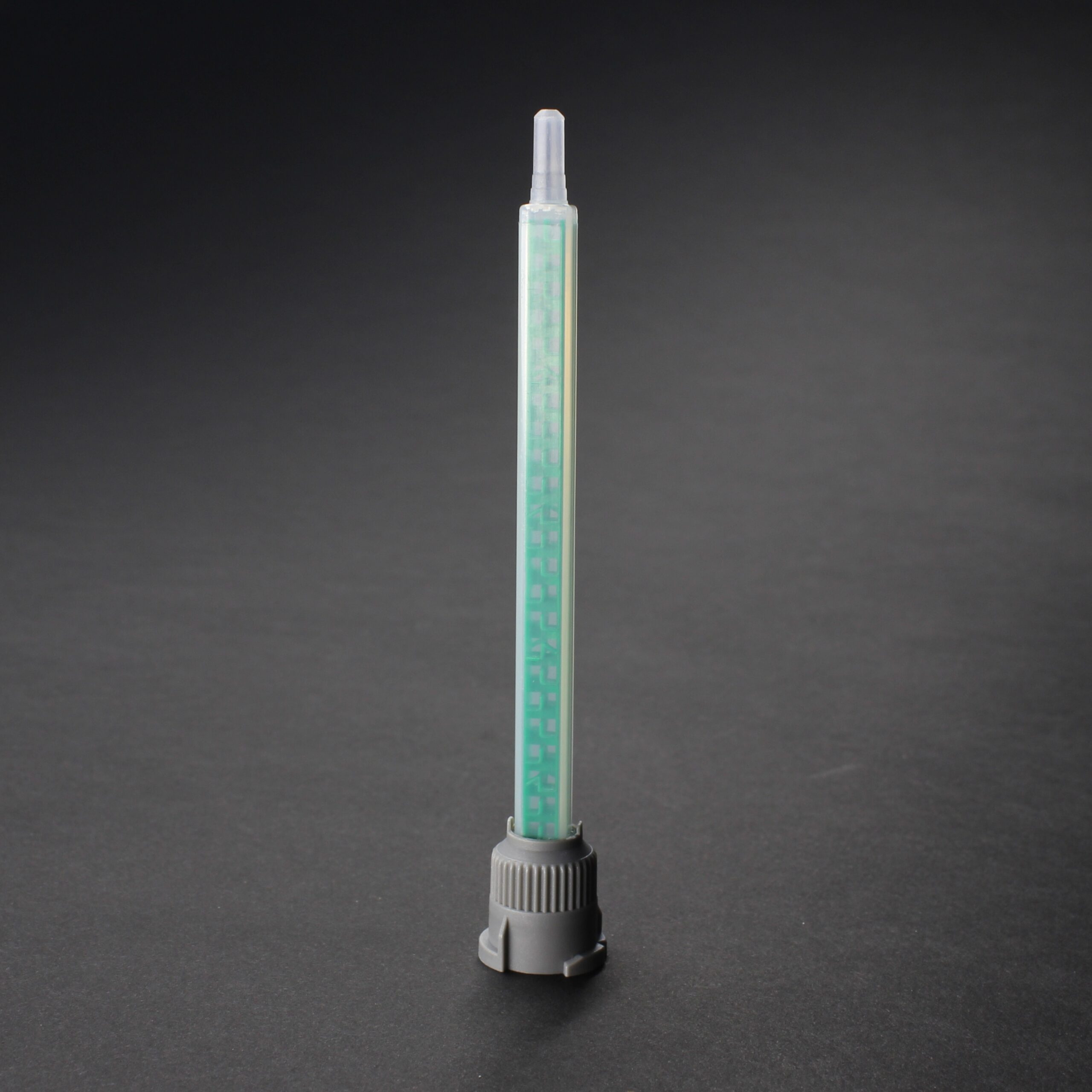 2K static mixer with 24 mixing elements designed for precise 1:1 and 2:1 two-part adhesive mixing applications