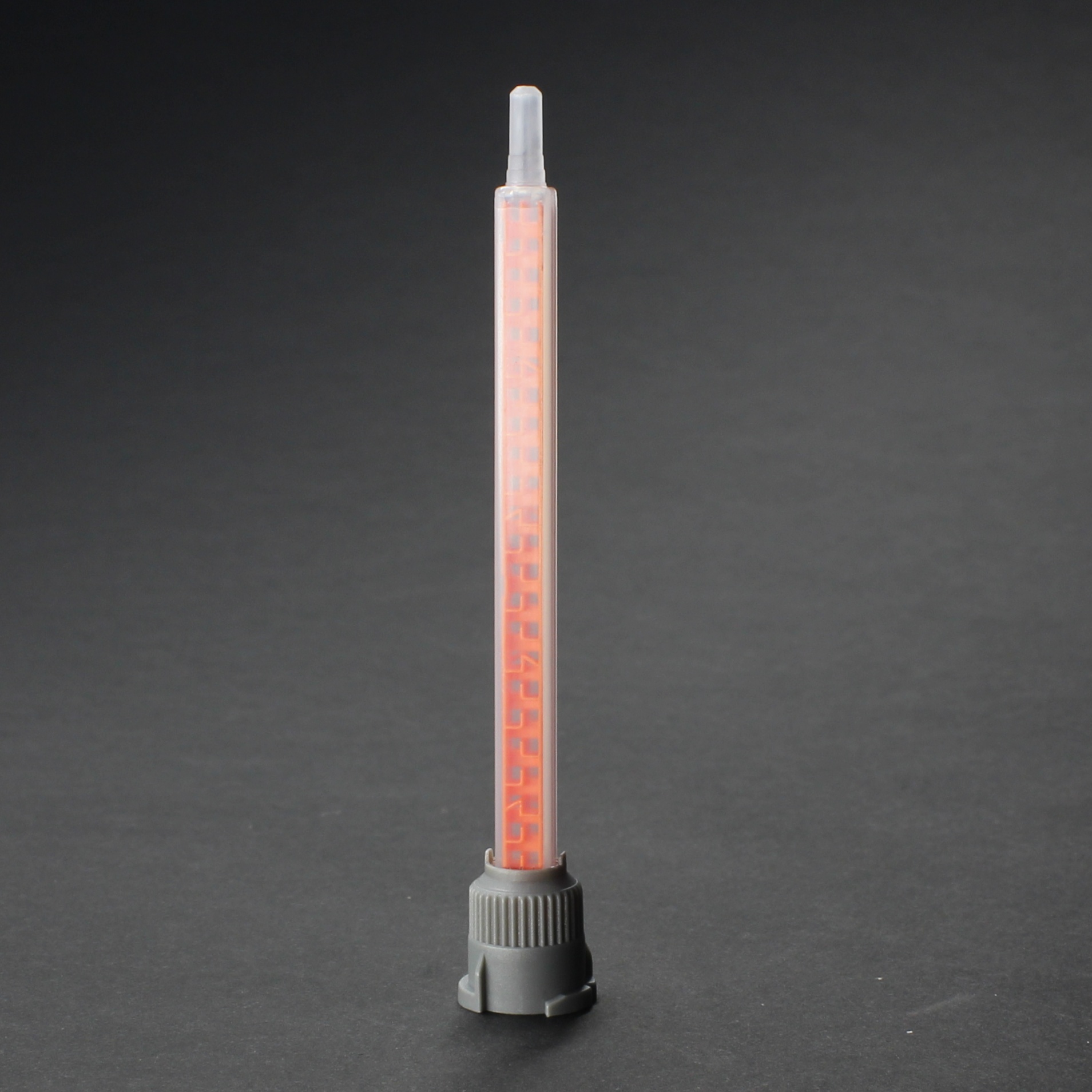 2K static mixer with 24 mixing elements designed for precise 10:1 two-part adhesive mixing applications