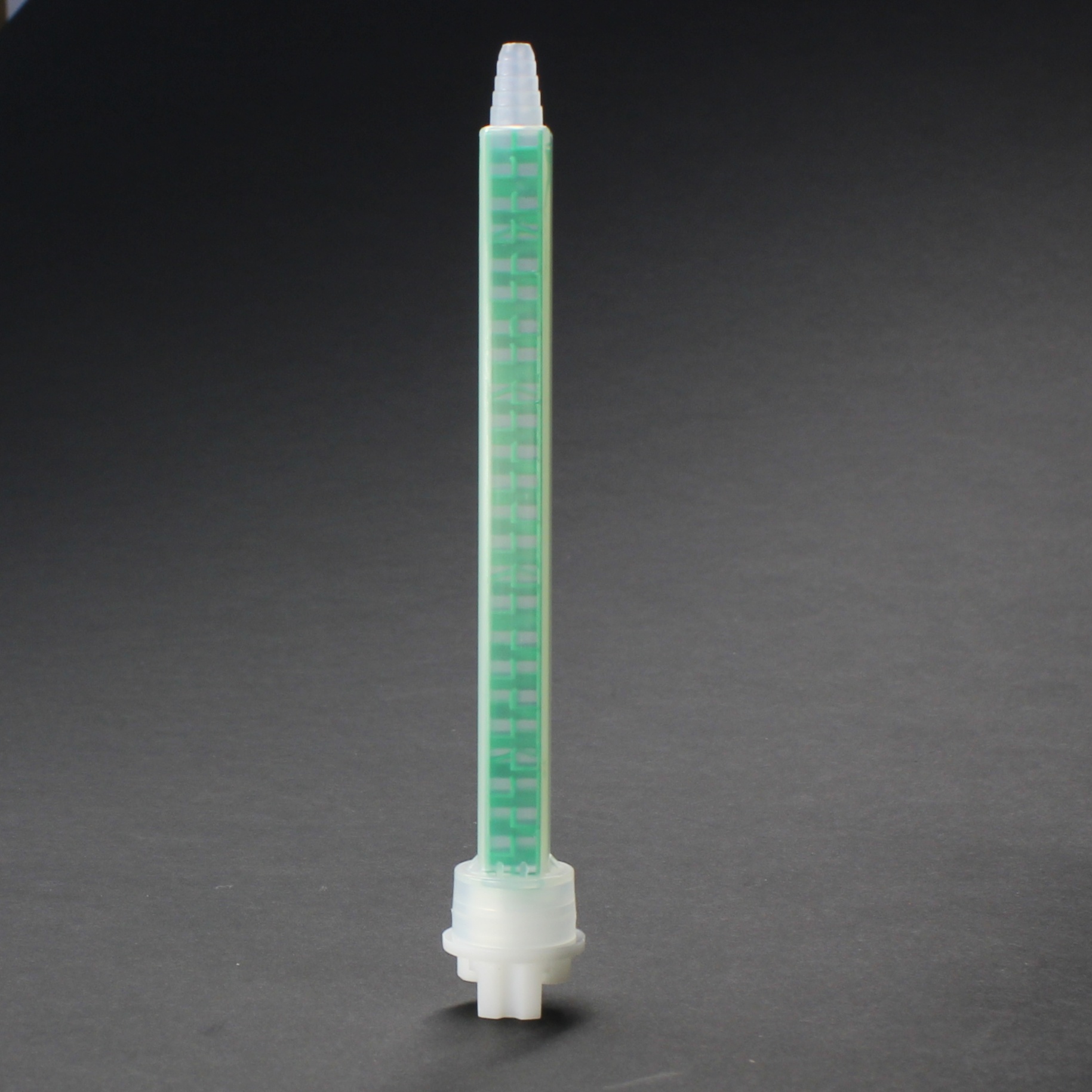 2K static mixer with 24 mixing elements designed for precise 1:1 and 2:1 two-part adhesive mixing applications