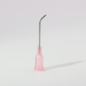 45° 20G precision stainless steel dispensing tip for industrial fluids