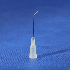 45° 27G precision stainless steel dispensing tip for industrial fluids